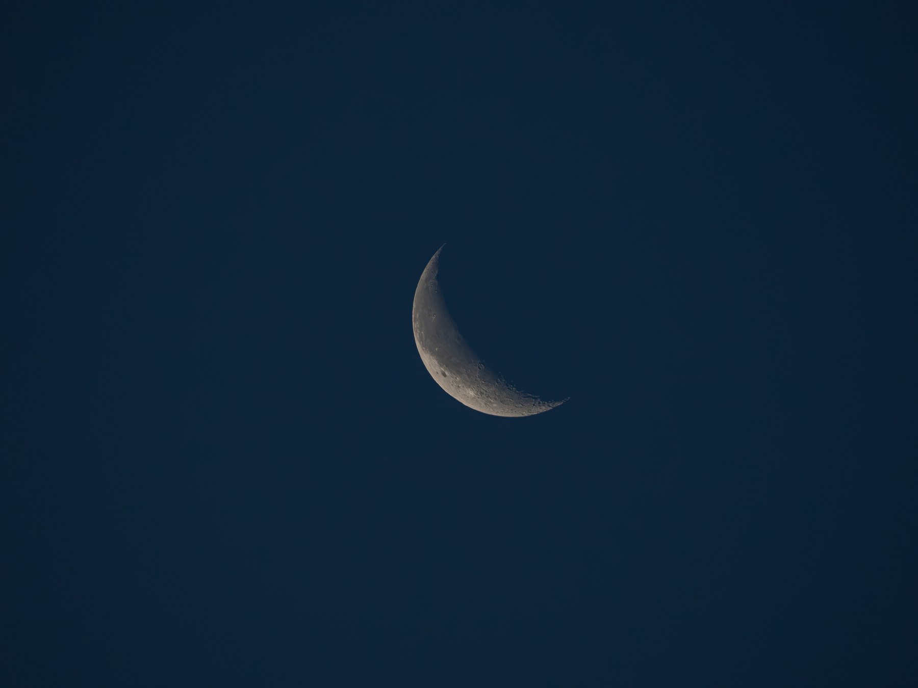 Crescent moon in a dark sky